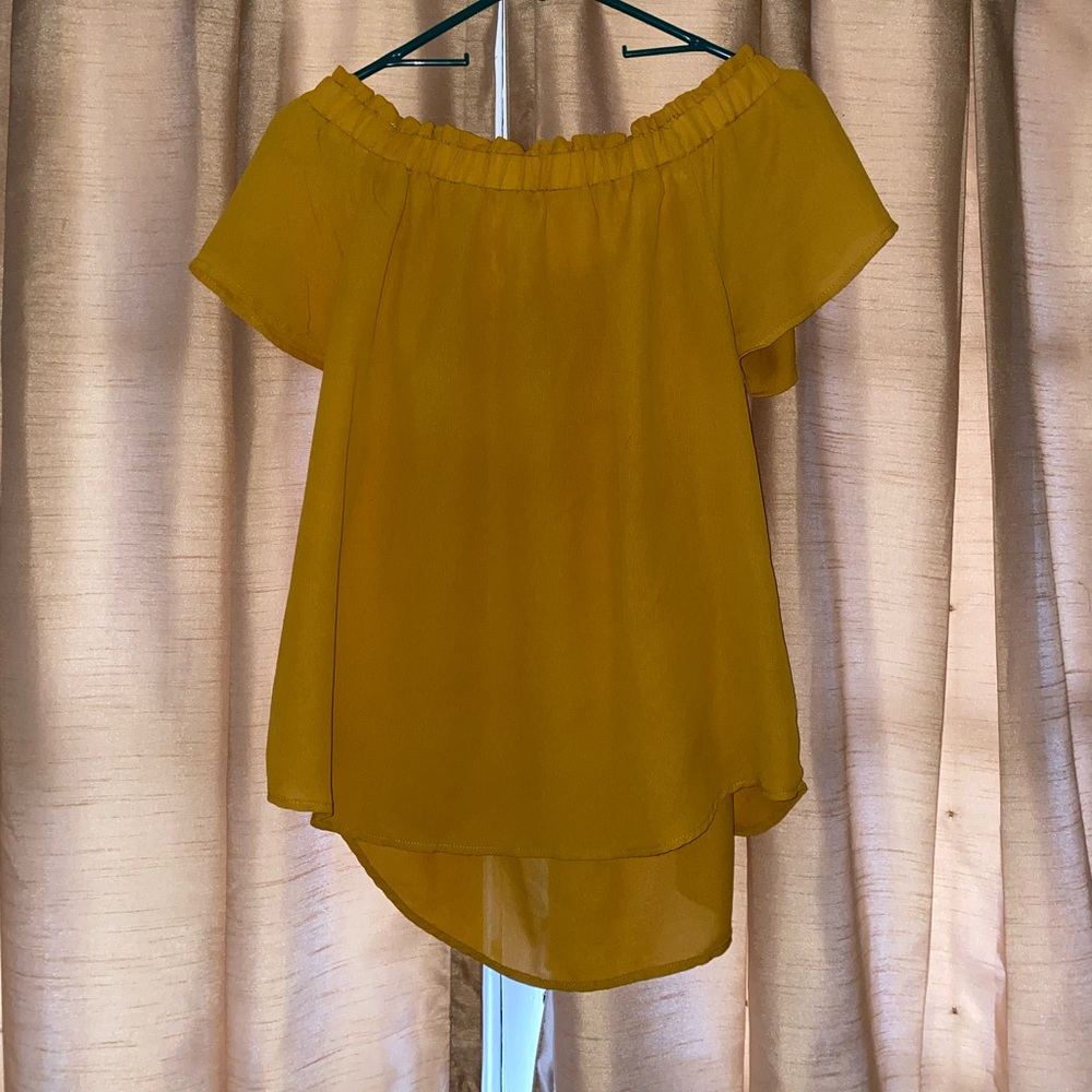 Mustard off the shoulder top